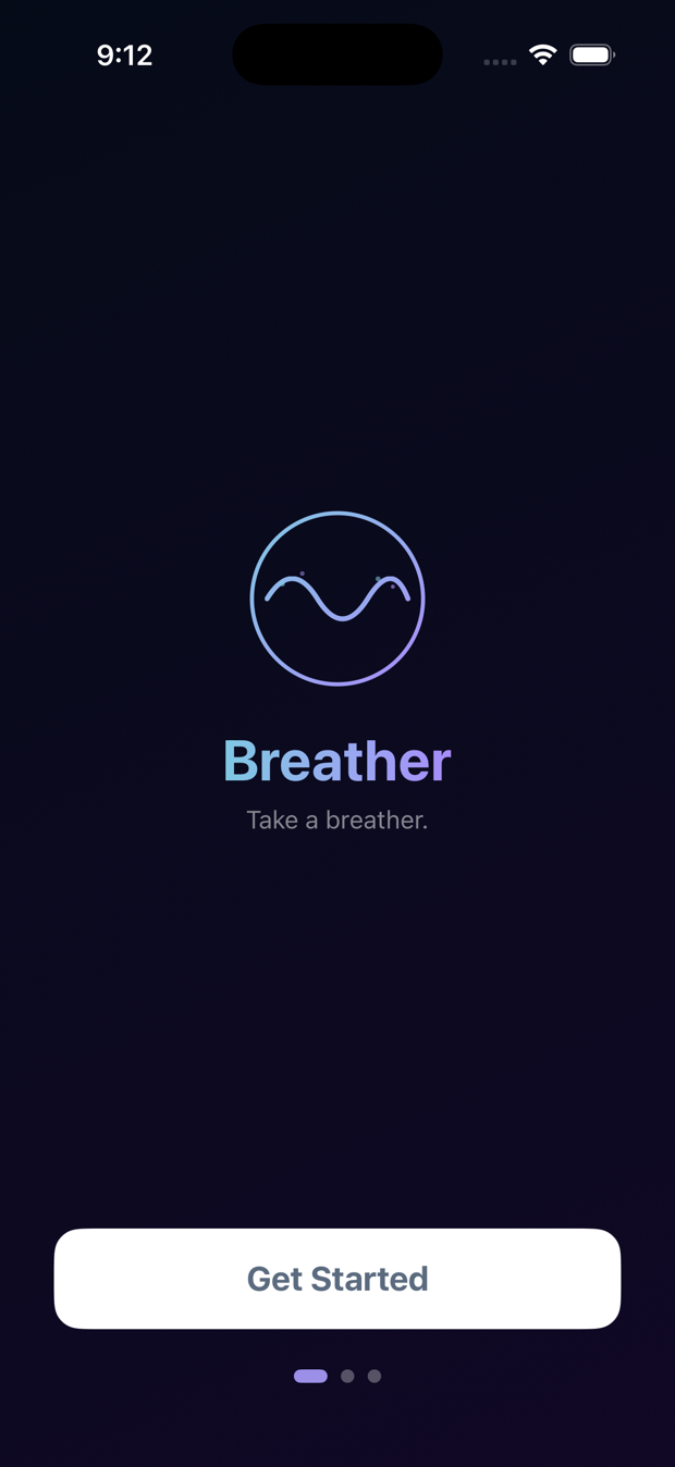 Breather welcome screen