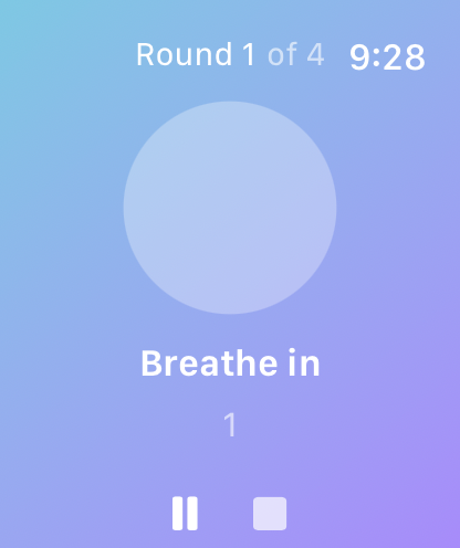 Breather breathing session on Apple Watch